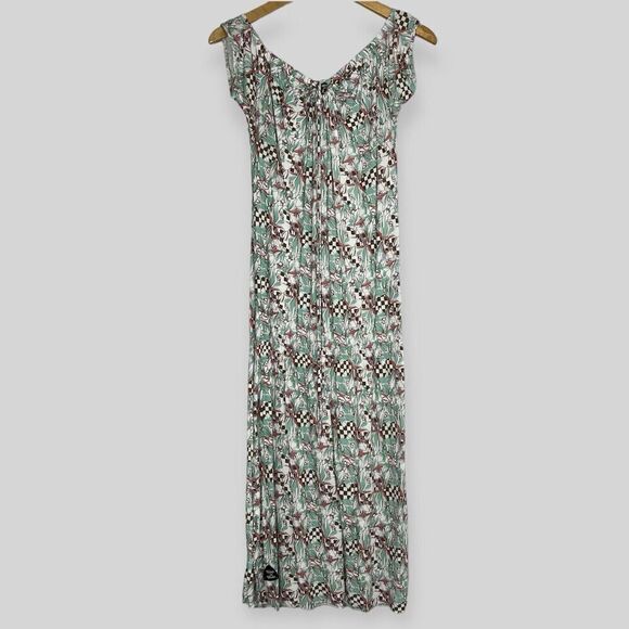 Burn N’ Violet Blouson Dress Sz 4 Multicolor Jersey Knit Short Sleeve - Picture 1 of 12